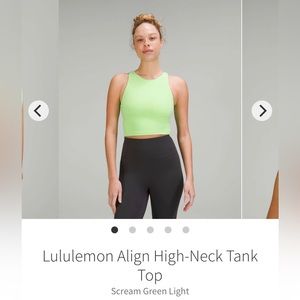 Lululemon Align High Neck Tank in Scream Green size 8